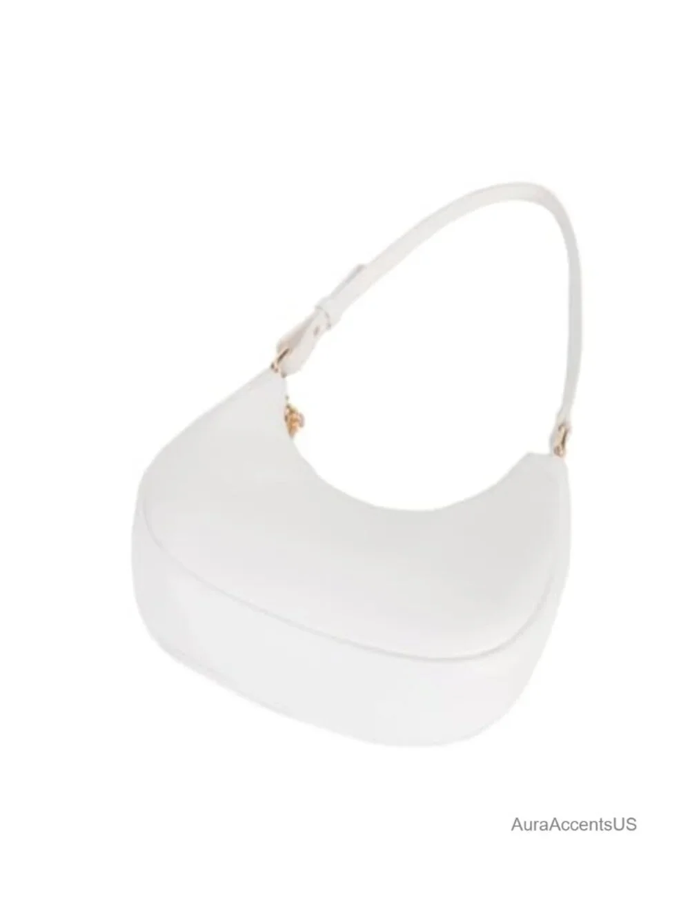 Crescent Hobo Shoulder Bag PU Leather Mini Clutch Purse Zipper Closure